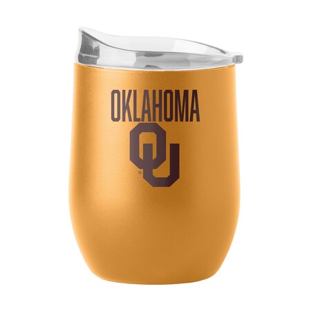 Logo Brands Oklahoma 16oz Huddle Powder Coat Curved Beverage 192-S16PB-OAK-49
